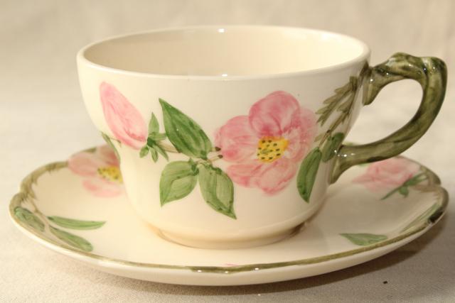 photo of vintage Franciscan Desert Rose oversized cup and saucer, teacup or coffee cup #1