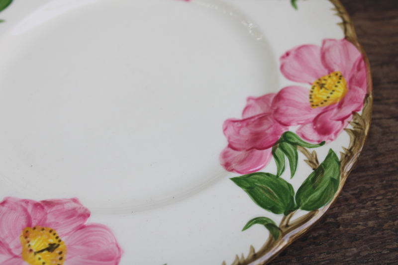 photo of vintage Franciscan Desert Rose pink flowered dishes tea set for six, salad plates, cups & saucers  #3