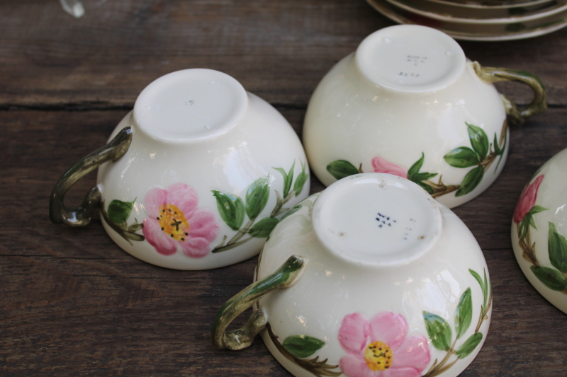 photo of vintage Franciscan Desert Rose pink flowered dishes tea set for six, salad plates, cups & saucers  #12