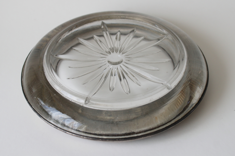 photo of vintage Frank M Whiting sterling silver / crystal clear glass wine bottle coaster  #5