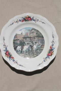 catalog photo of vintage French Sarreguemines pottery Obernai Faienceries village scene dinner plate