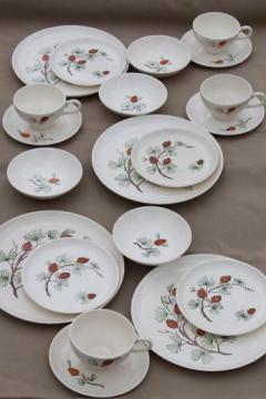 catalog photo of vintage French Saxon china pine cone pattern dishes w/ pine branches & pinecones