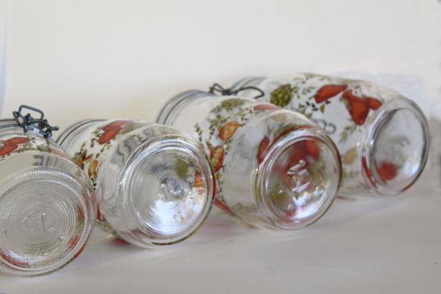 photo of vintage French canning jars, glass canisters w/ bail lids kitchen seasonings spice of life #5