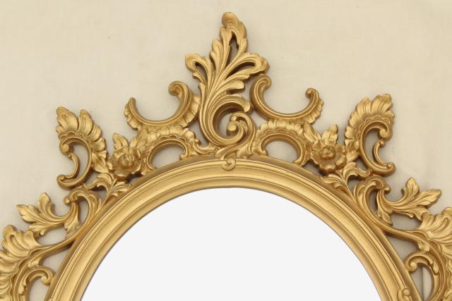 photo of vintage French country style ornate gold rococo plastic frame mirror #4