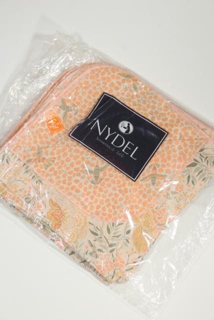 photo of vintage French label print cotton napkins in original package, Nydel France #4