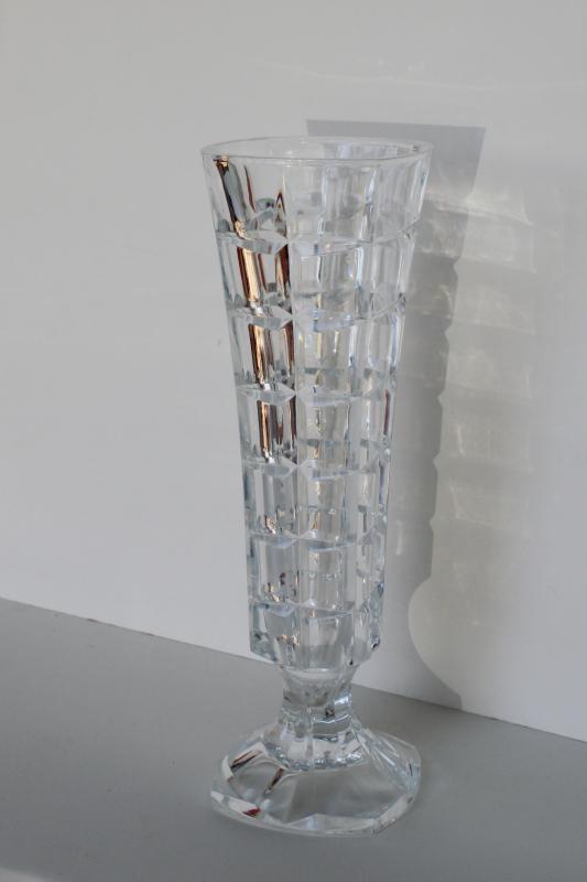 photo of vintage French lead crystal vase, Cristal d'Arques Soliflor pattern #1