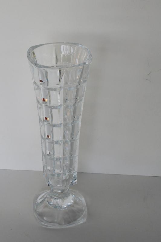 photo of vintage French lead crystal vase, Cristal d'Arques Soliflor pattern #2