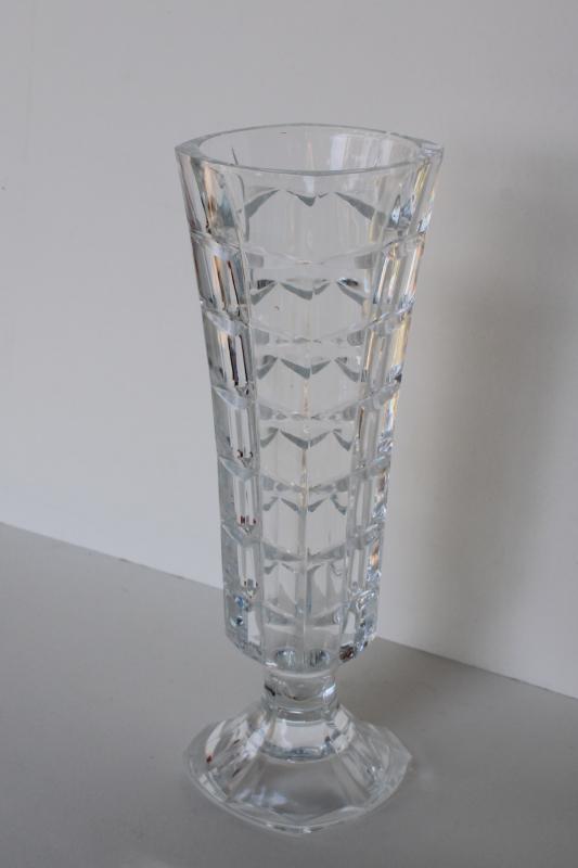 photo of vintage French lead crystal vase, Cristal d'Arques Soliflor pattern #6