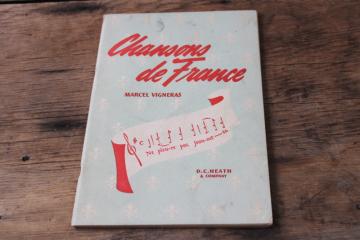 catalog photo of vintage French songs music book Chansons de France dated 1941 