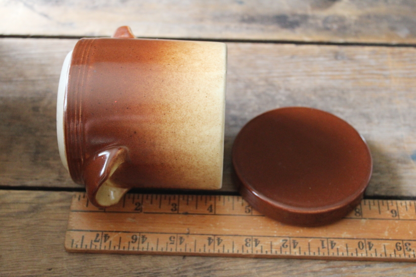 photo of vintage French stoneware canister, confit pot or salt jar, crock for olives or preserves  #5