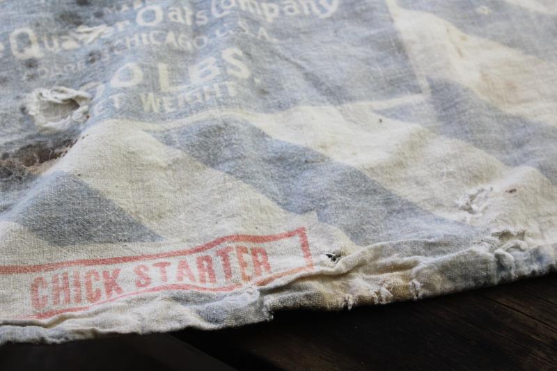 photo of vintage Ful-O-Pep chick starter feed sack bag, old cotton feedsack w/ rooster #10