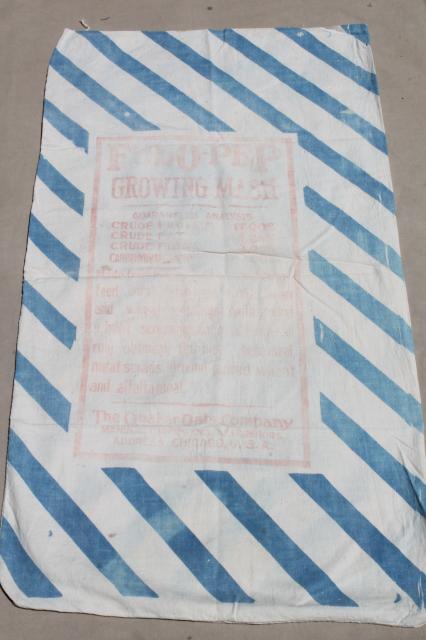 photo of vintage Ful-O-Pep chicken mash feed sack bag, old cotton feedsack w/ rooster #4