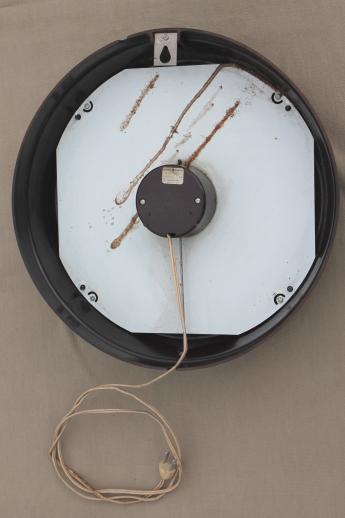 photo of vintage GE electric wall clock, big brown bakelite school clock or industrial office clock #4