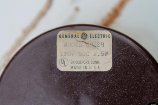 photo of vintage GE electric wall clock, big brown bakelite school clock or industrial office clock #5