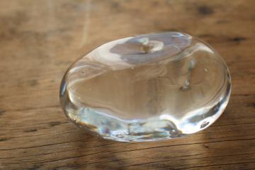 catalog photo of vintage Galway Ireland lead crystal potato paperweight or Irish luck charm