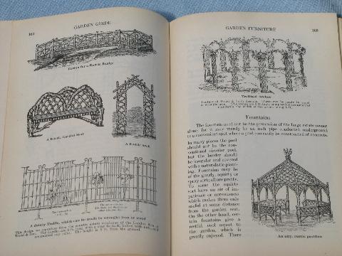 photo of vintage Gardener's Handbook garden guide w/ line drawings, dated 1930 #2