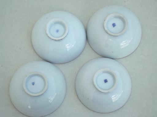 photo of vintage Geisha girl china condiment bowls & tray, hand-painted Made in Japan #9