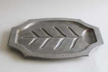 catalog photo of vintage Gem steak broiler and server platter, cast aluminum pan w/ drippings well 