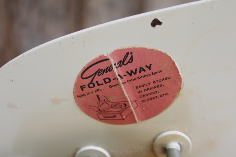 photo of vintage General 208 Fold A Way hand crank slicer, rare wood board base bread or meat slicer  #8