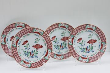 catalog photo of vintage Georges Briard Imari style porcelain dinner plates, Flowers of Seto china made in Japan