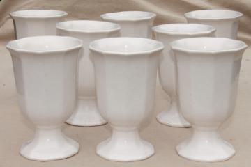 catalog photo of vintage Georges Briard designed Pfaltzgraff Heritage white stoneware wine goblets