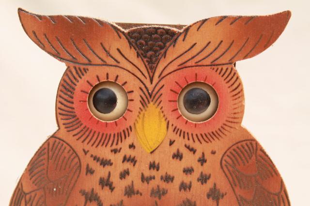 photo of vintage German black forest owl animated clock moving eyes cuckoo clock  #2