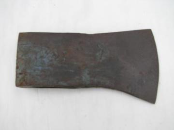 catalog photo of vintage German camp axe/hatchet head, West Germany