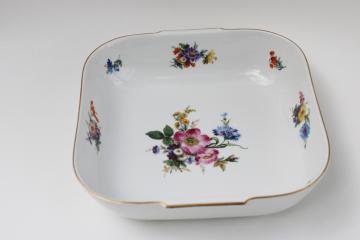 catalog photo of vintage Germany US Zone Rosenthal china square serving bowl Helena Dresden floral