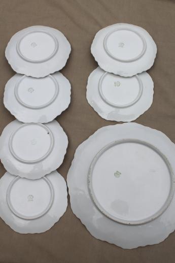 photo of vintage Germany luster porcelain cake plates,& antique china dessert set w/ roses #6