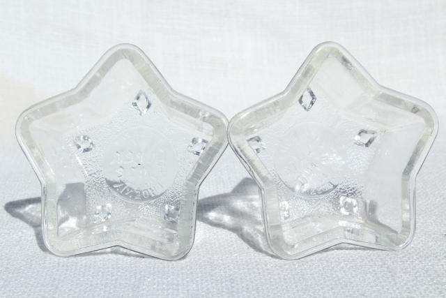 photo of vintage Glasbake Queen Anne star shaped baking pans / jello molds, clear Pyrex type glass #1