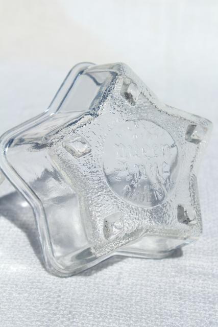 photo of vintage Glasbake Queen Anne star shaped baking pans / jello molds, clear Pyrex type glass #7