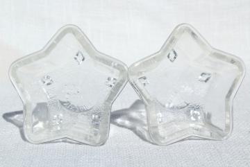 catalog photo of vintage Glasbake Queen Anne star shaped baking pans / jello molds, clear Pyrex type glass