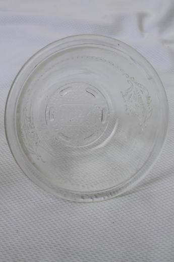 photo of vintage Glasbake custard cups set, oven proof kitchen glass ramekins w/ embossed floral #4