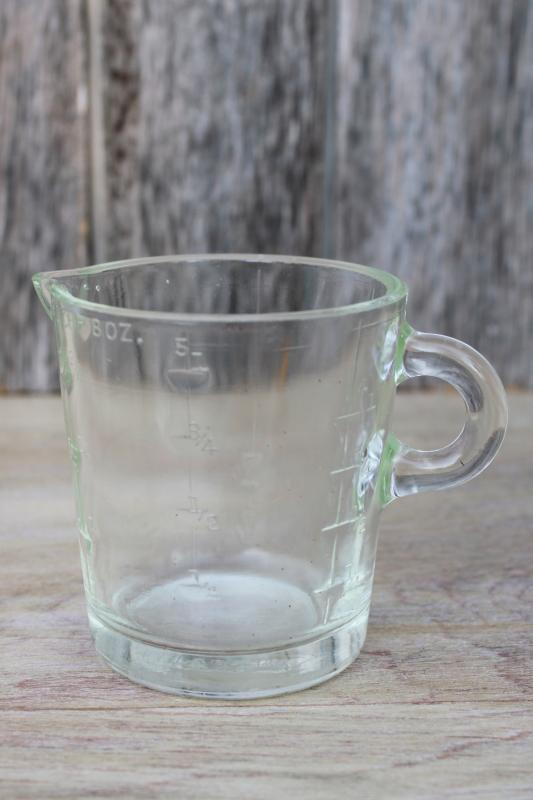 photo of vintage Glasbake measuring cup w/ pour spout, clear depression glass #1