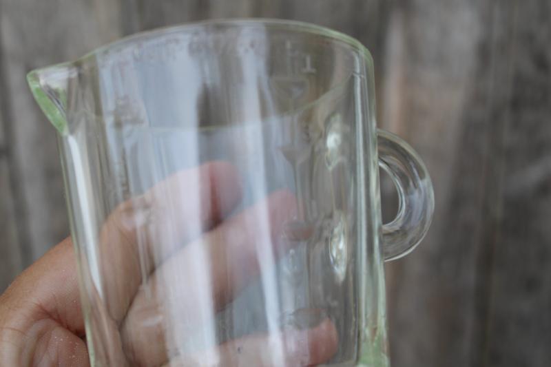 photo of vintage Glasbake measuring cup w/ pour spout, clear depression glass #4