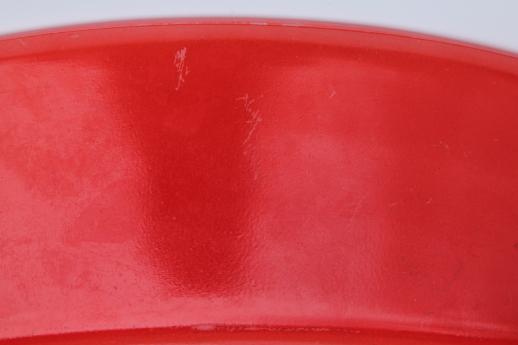 photo of vintage Glasbake oven proof primary red milk glass divided casserole dish #6