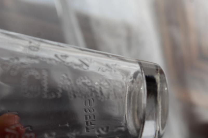 photo of vintage Glasco medicine glasses, shot glass size w/ embossed measures marked doses #2