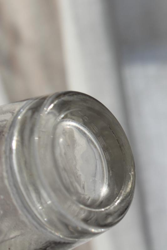 photo of vintage Glasco medicine glasses, shot glass size w/ embossed measures marked doses #6