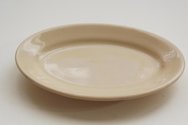 photo of vintage Glo Tan Carr china adobeware ironstone serving plate, tiny oval platt #3