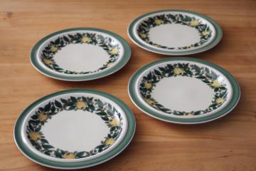 vintage Goebel West Germany Savoy pattern hotel or restaurant china plates, fruit w/ green border