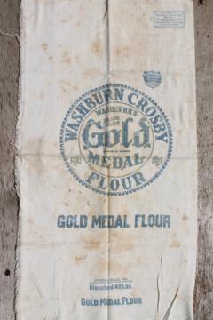 catalog photo of vintage Gold Medal flour sack, old cotton feedsack fabric w/ print advertising