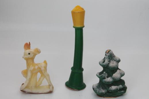 photo of vintage Gurley Christmas candles, figural holiday candle lot, Santa, snowmen #10