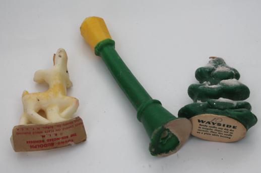 photo of vintage Gurley Christmas candles, figural holiday candle lot, Santa, snowmen #11