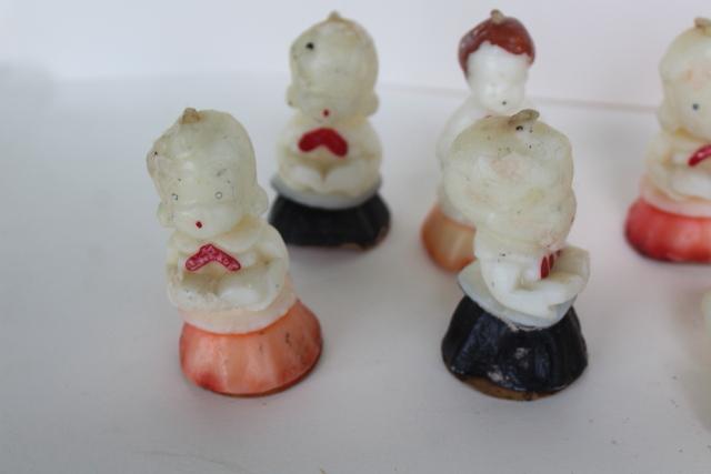 photo of vintage Gurley candles, figural Christmas carolers choir of 12 boys & girls #7