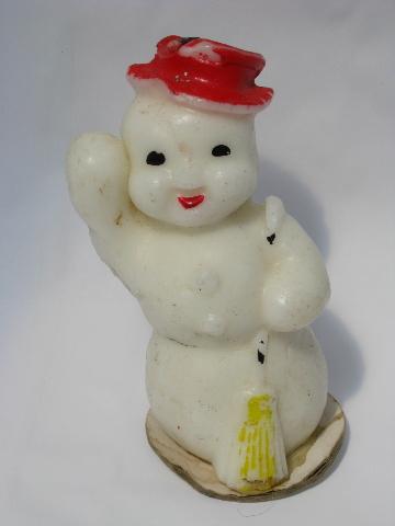 photo of vintage Gurley figural candles lot, Christmas snowmen #3