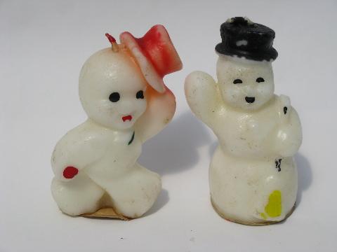 photo of vintage Gurley figural candles lot, Christmas snowmen #4