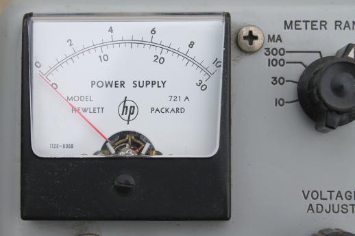 photo of vintage HP 721A power supply, 10 to 30 volts DC adjustable power supply #6