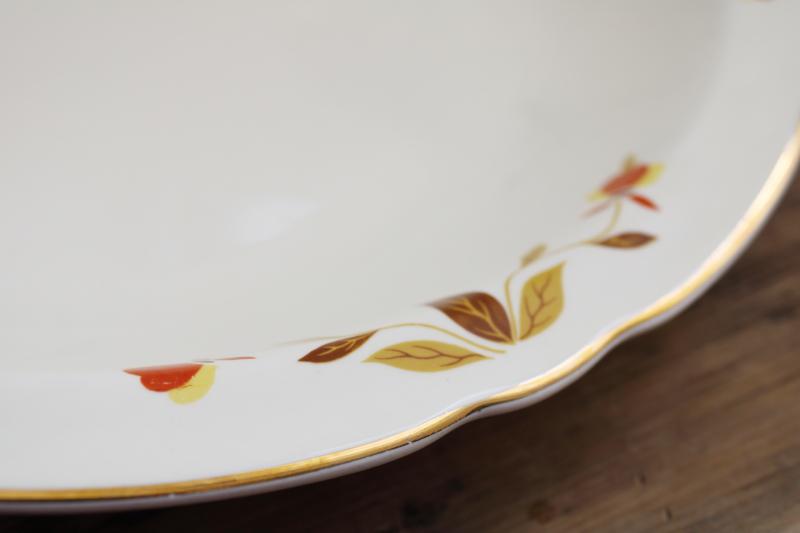 photo of vintage Hall china Autumn Leaf oval bowl & platter, Jewel T Tea pattern #4