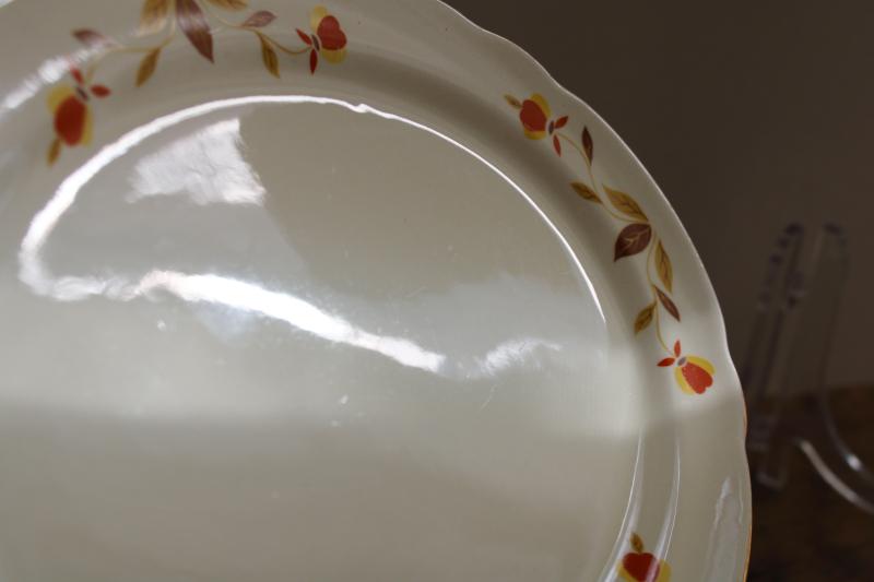 photo of vintage Hall china Autumn Leaf oval bowl & platter, Jewel T Tea pattern #5