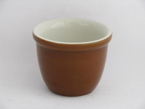 photo of vintage Hall ironstone china, individual baking ramekins or custard cups #2